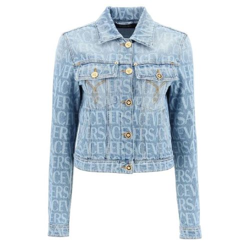 Denim Long-Sleeve Cropped Jacket