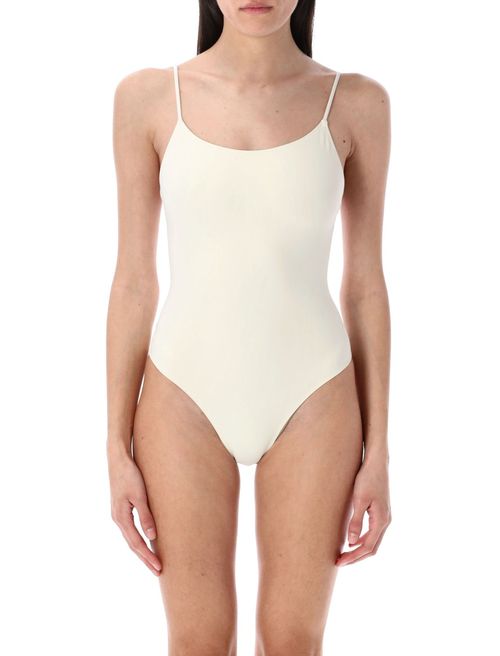 White spaghetti-straps one-piece