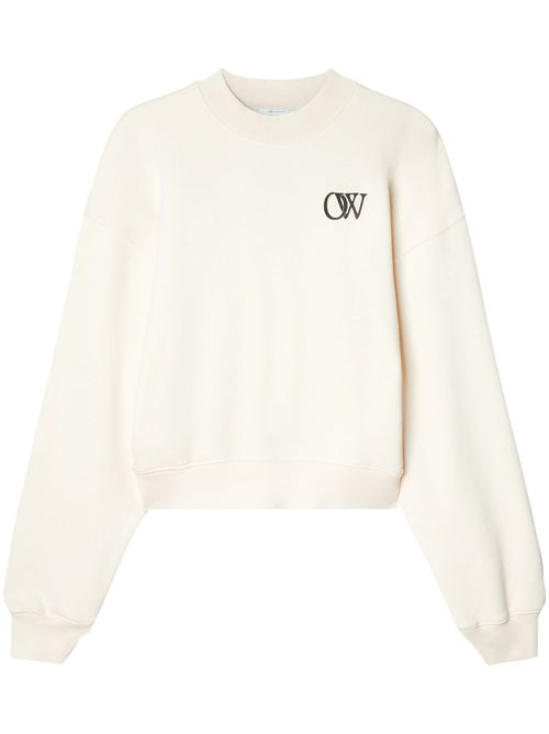 OW-print cotton sweatshirt