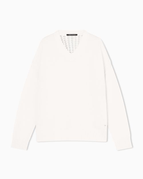 Oversized sweater with perforated back