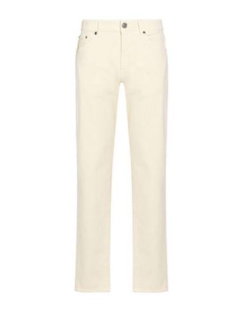 Man Jeans Cream Size 30 Cotton, Elastane