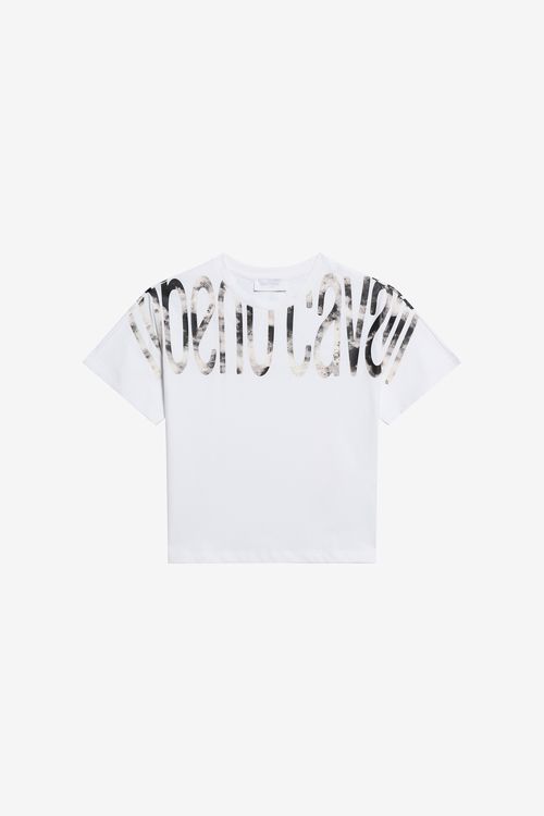White Cotton T-shirt With Logo Print - Male T