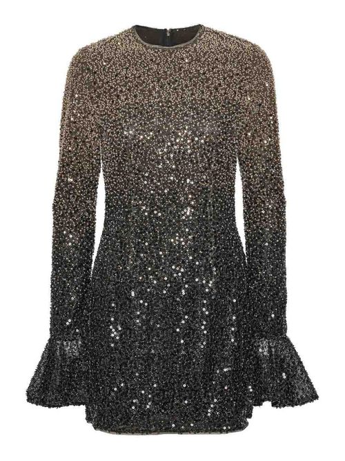 Degrad Sequin Dress With Flared Skirt