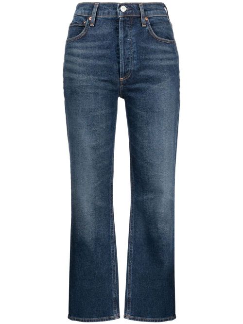 Jolene stonewashed cropped jeans - Blue