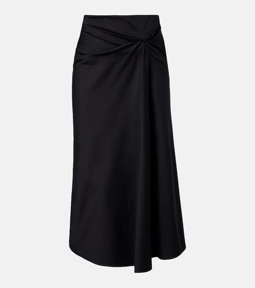 Paggi gathered cotton-blend midi skirt