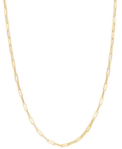 "Paperclip Link 16"" Chain Necklace in 14k Gold - Yellow Gold"