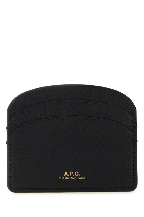 A. P.C. - Black leather Demi-Lune card holder