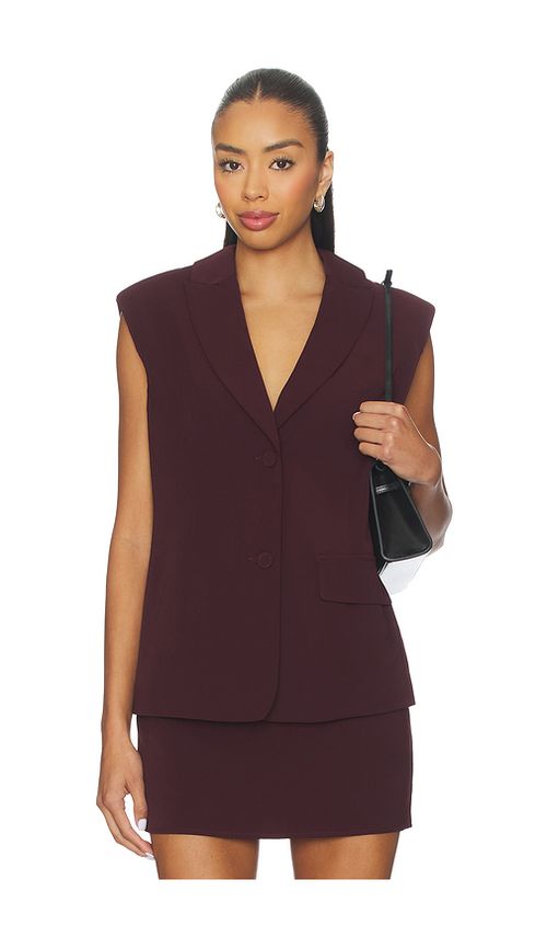 ALL THE WAYS Sable Vest Top in Burgundy. XXS also in L, M, S