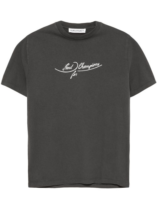 Plates-print T-shirt - Black