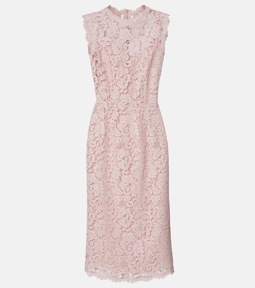 Cotton-blend lace cocktail dress