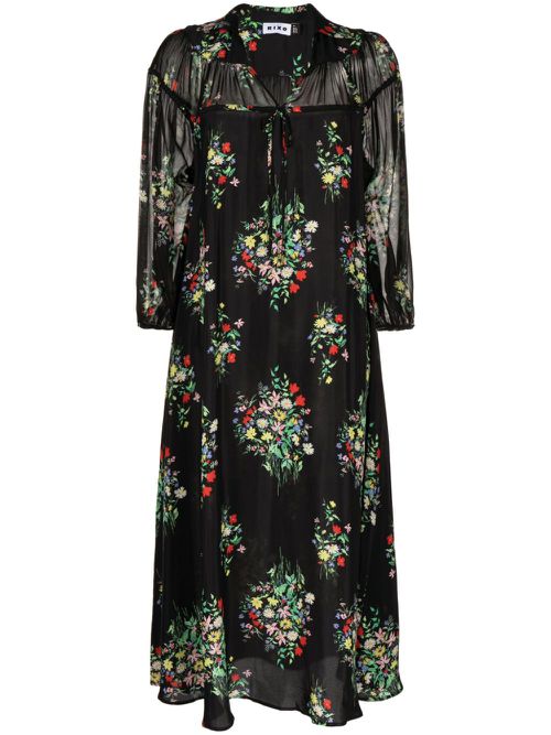 Khaleesha floral-print shift dress - Black