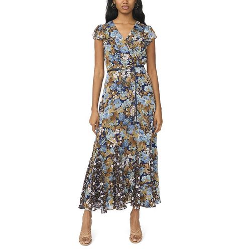 Women's MSK Surplice Maxi Dress with Godets & Belt Trim, : , Orange
