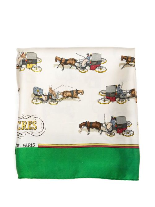 1965 Fiacres silk scarf - Green
