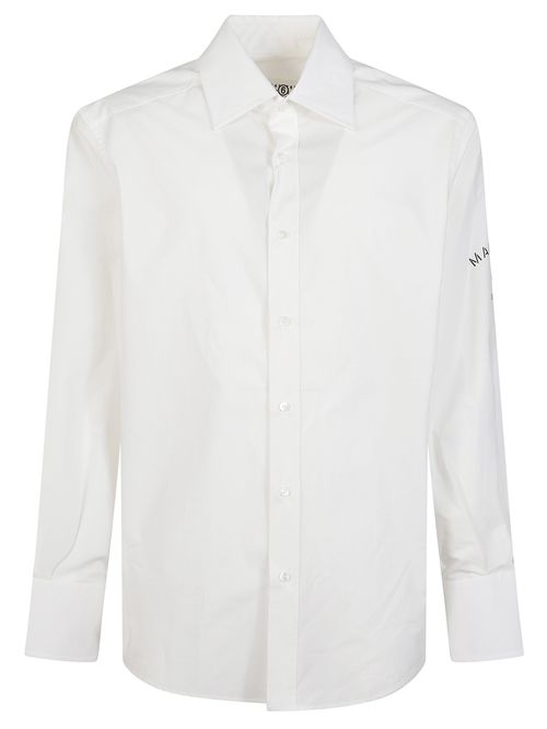 Cotton Shirt with Print on Left Sleeve
