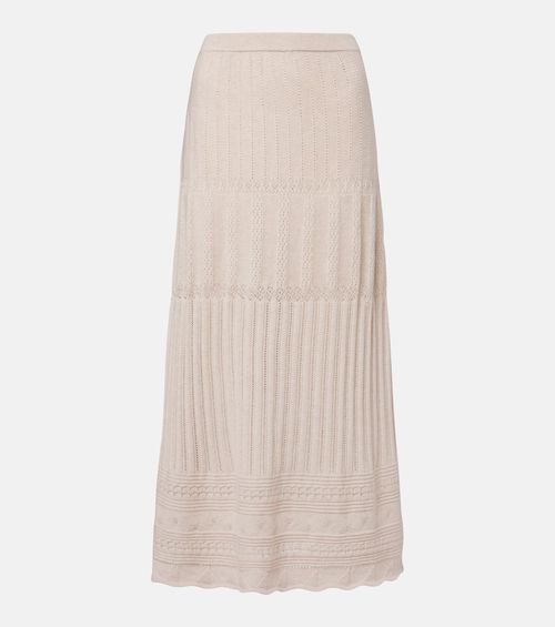 Rythmee pointelle wool and cashmere midi skirt