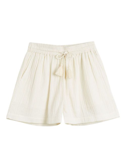 Tassel-drawstring shorts - Neutrals