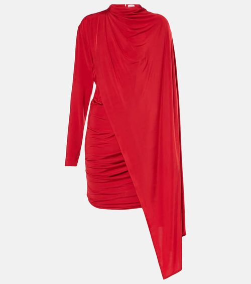 Caped cupro-blend minidress