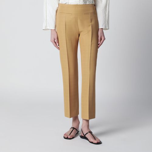 Alberta Ferreti Beige Anklelength Trousers In Viscose Blend