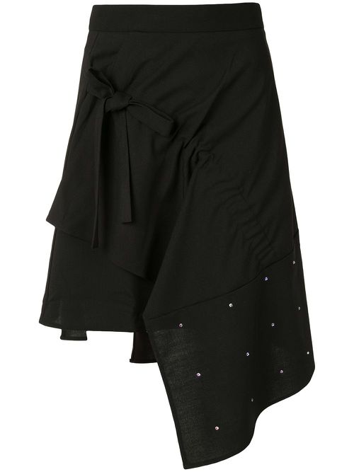 Asymmetric embellished skirt - Black