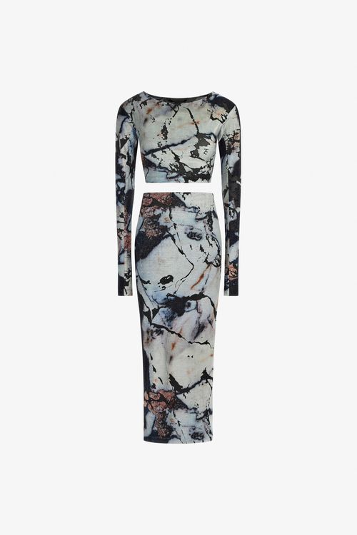 Marble Print Dress