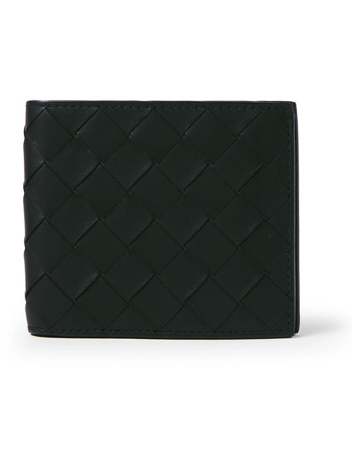 Intrecciato Leather Billfold Wallet - Men - Black