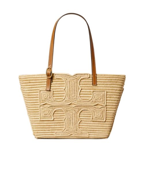 Small Ella Structured Raffia Tote Bag