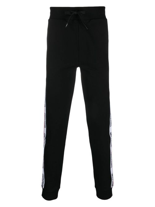 Logo-print cotton track pants - Black