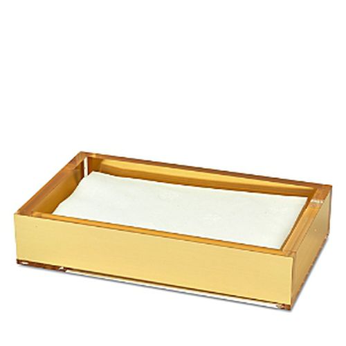 Gold Tone Lucite Guest Towel Tray