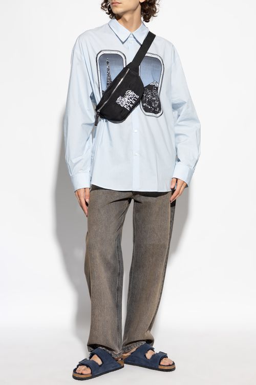 Printed Shirt, Men's, Light Blue