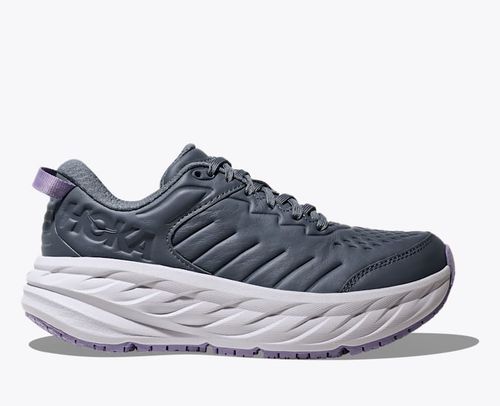 HOKA Women's Bondi SR Shoes in Faded Navy/Berry Patch