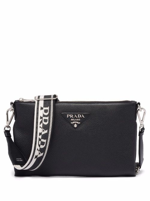 Flou logo-plaque shoulder bag - Black