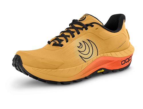 Topo Athletic Men's MTN Racer 4 Lightweight Comfortable 5MM Drop Trail Running Shoes, Athletic Shoes for Trail, Navy/Orange