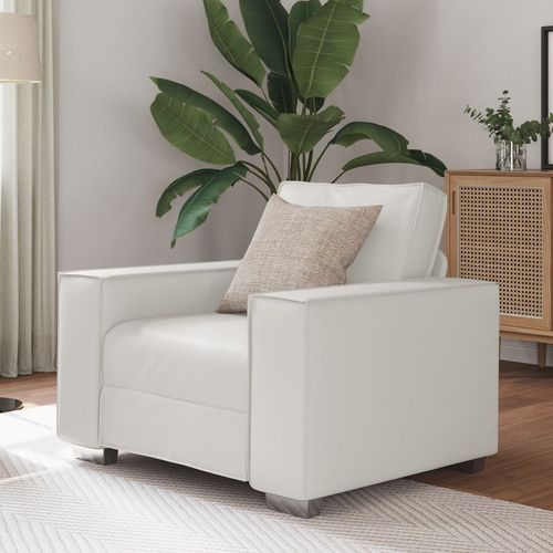 White Sofa Chair - 59 cm, Faux Leather
