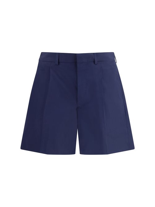 Tailored Cotton Bermuda — Navy
