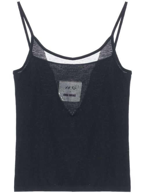 Hollow cashmere top - Black