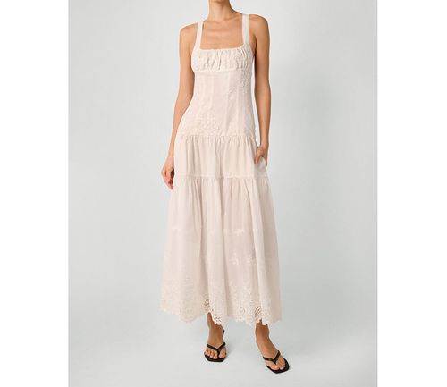 Women's Ruched Cup Peplum Midi Dress - Ivory