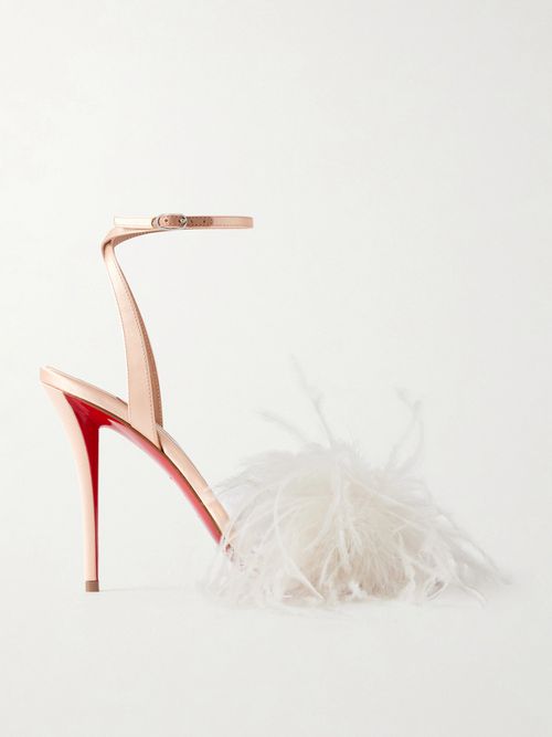 Miss Z Poupi 100 Feather-embellished Satin Sandals - Pink