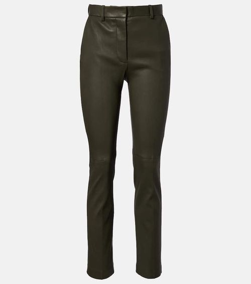 Leather slim pants