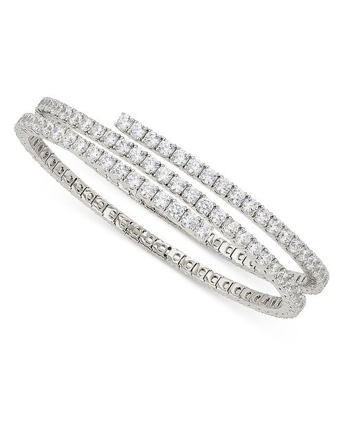 Triple Wrap Coil Bracelet in 18K Gold Plated or Rhodium Plated