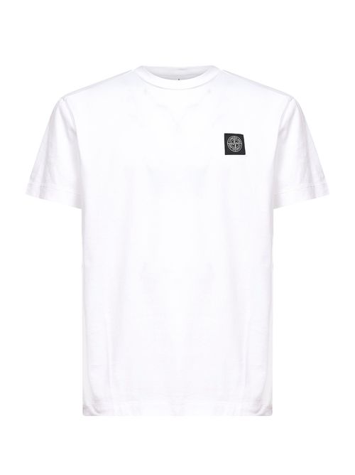 Logo-Patch Cotton T-Shirt — White