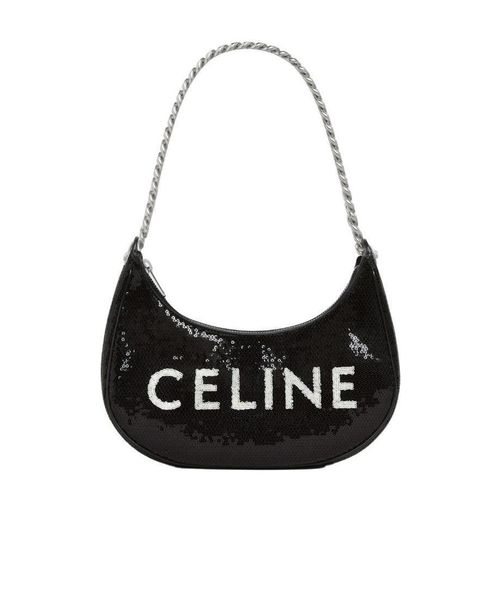 Sequined medium size shoulder bag