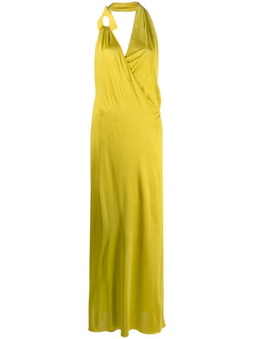Draped halterneck maxi dress - Green