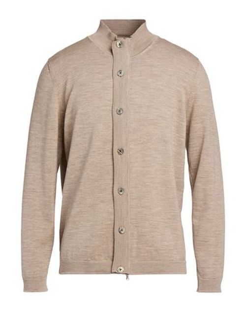 Man Cardigan Taupe Size 42 Merino Wool
