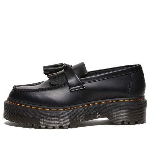 Adrian Leather Platform Tassel Loafers 'Black Smooth'