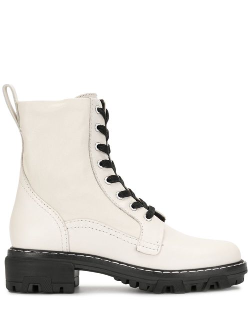 Leather lace up boots - White