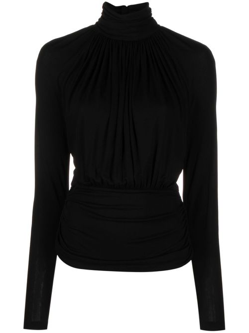 Gathered cut-out top - Black