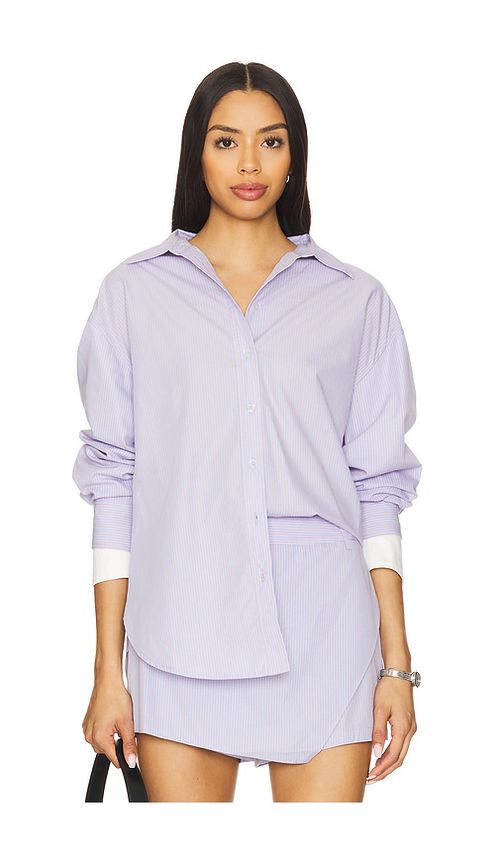 Line & Dot Maxin Shirt in Lavender. -  XL also in L, M