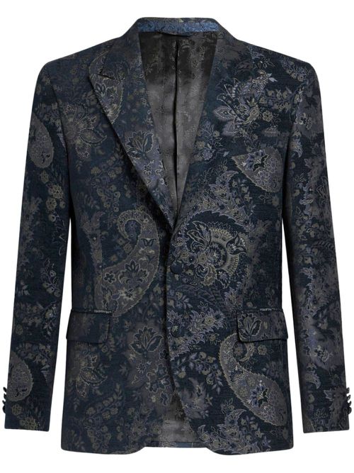 Paisley jacquard blazer - Blue