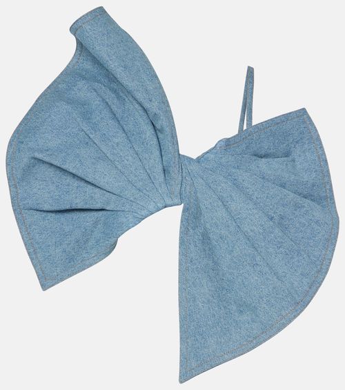 Bow-detail denim top
