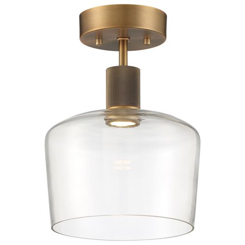 Antique Brushed Brass LED Semi-Flush Mount from the Port Nine Chardonnay Collection